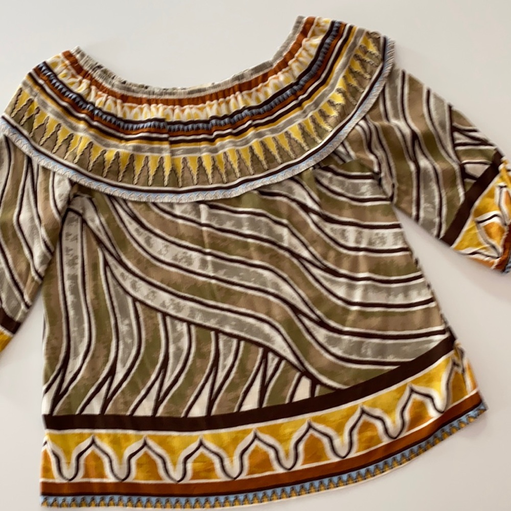 Chico’s off the shoulder boho blouse size 1